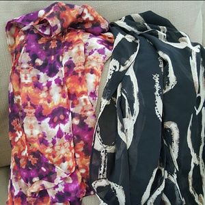 Two Susan Graver infinity scarves