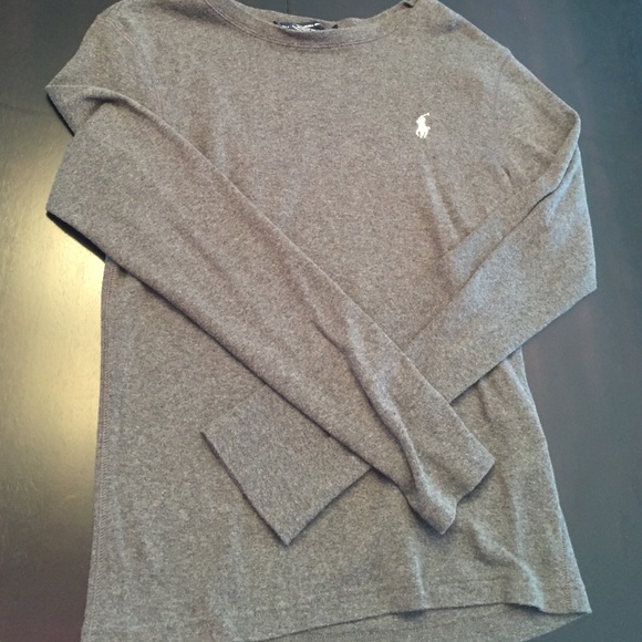 Ralph Lauren L/S Gray shirt with white logo