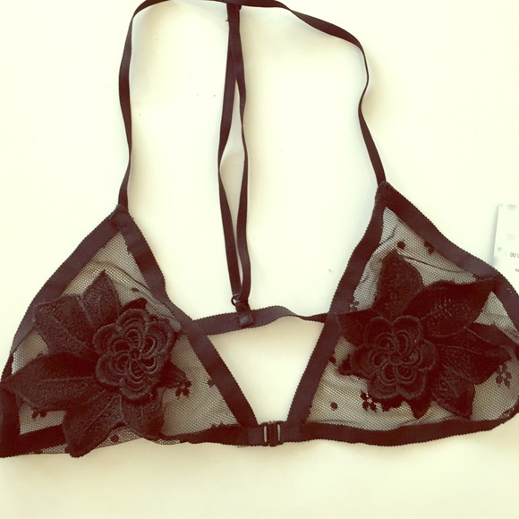 Flower patch bralette (black) new!