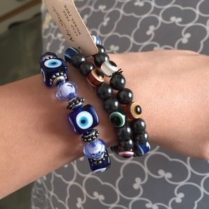 3 evil eye bracelets