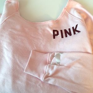 Pink off the shoulder pullover