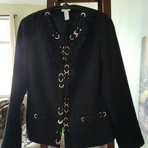 Chicos sz 1 black wool blend jacket
