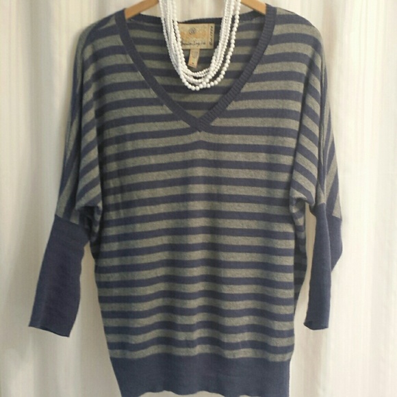 Dolman sleeve stripe sweater