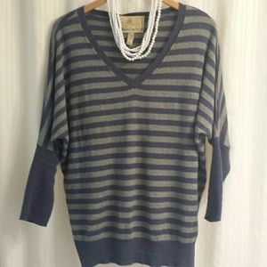 Dolman sleeve stripe sweater