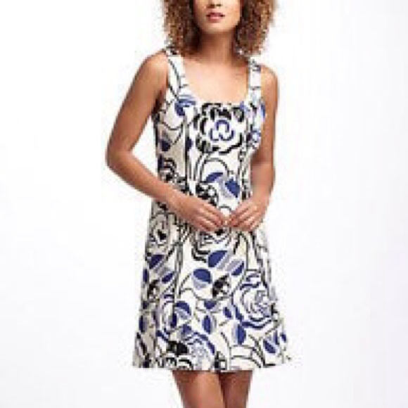 Anthropologie Vanessa Virginia Ink Bloom Dress 6