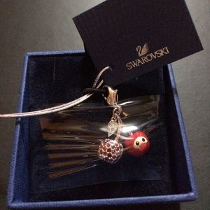 Swarovski Crystal Charm (pair cherries)