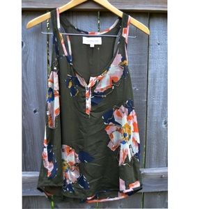 A&F beaded sheer, floral blouse