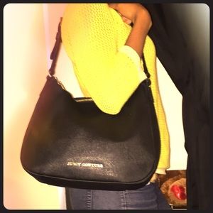 Authentic Juicy Couture Black Leather Hobo Bag