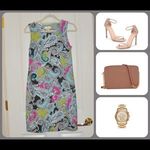 Jude Connolly paisley sheath dress.