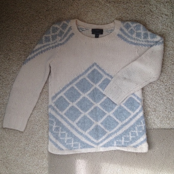 J.Crew Ivory & Gray Sweater with cashmere xxs