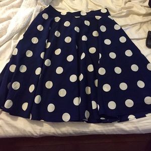 Adorable polka dot blue swing skirt