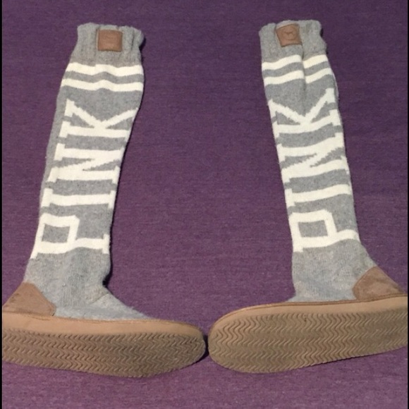 VS Pink Grey and white boots