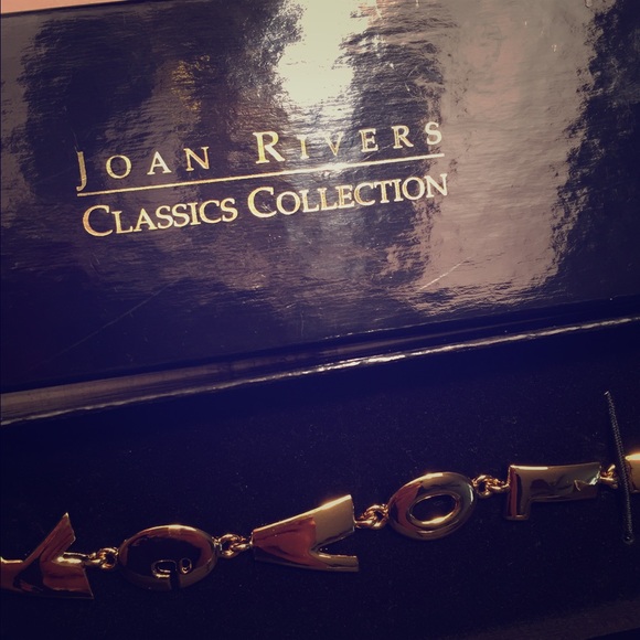 Joan Rivers gold "I Love You" bracelet