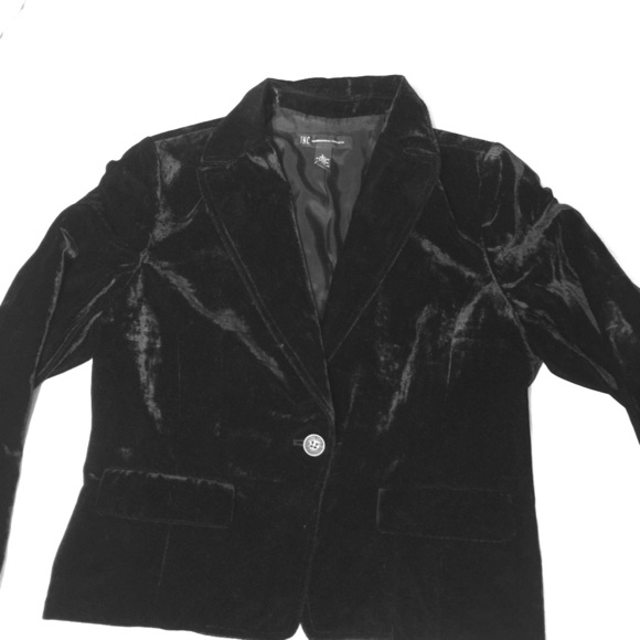 INC  black velour jacket