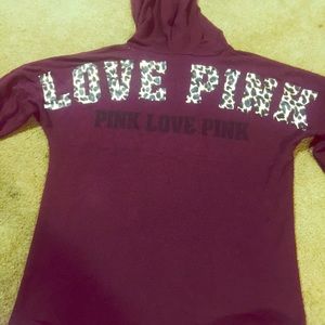 Victoria secret pink burgundy hoodie