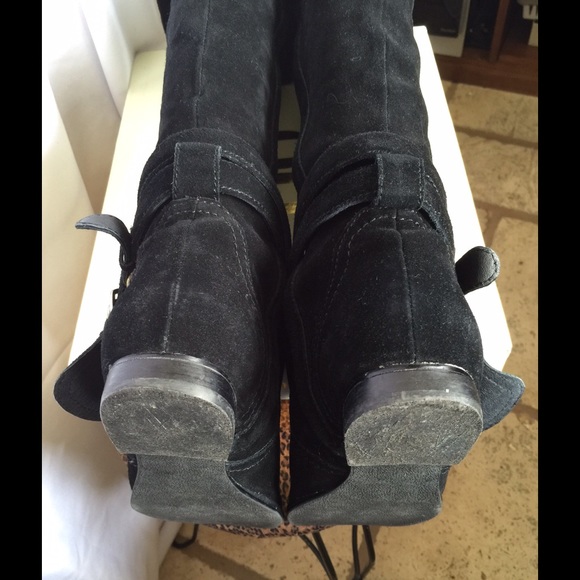 Dani Black over the knee calf suede boots - Picture 3 of 7