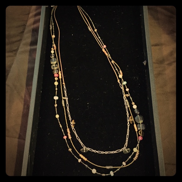 Silpada Silver and beaded long layered necklace