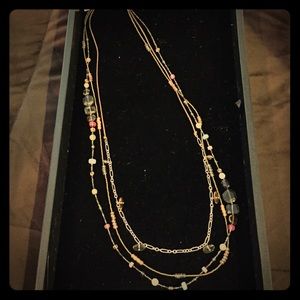 Silpada Silver and beaded long layered necklace