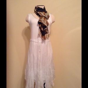 White silk dress. Made in Italy