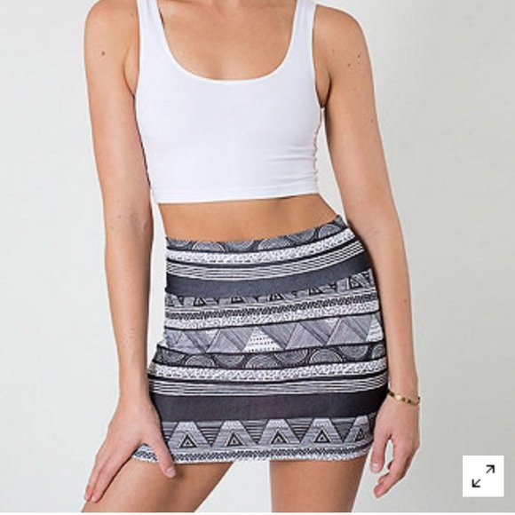 Black Tribal American Apparel Fitted Skirt