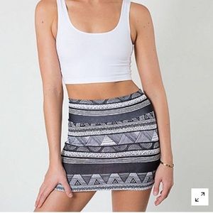 Black Tribal American Apparel Fitted Skirt