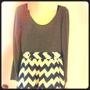 Two cute asymmetrical patterned dresses