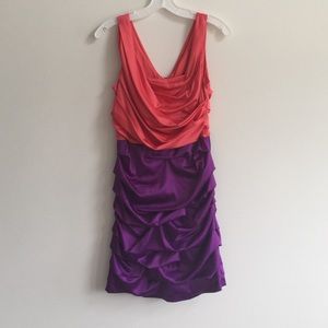 Express ruched color-block dress