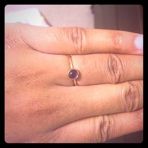 14k Gold Amethyst Stacking Ring
