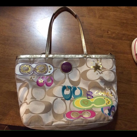 Authentic multicolored coach purse