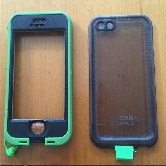 Green & black LifeProof case (iPhone 5S)