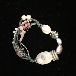 Silpada sterling silver and pink beaded bracelet.