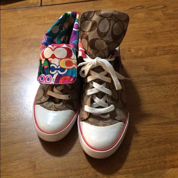 Authentic Bonney multicolored high-top coach shoes