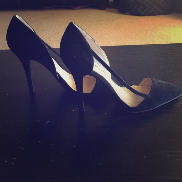 Black sheer heels