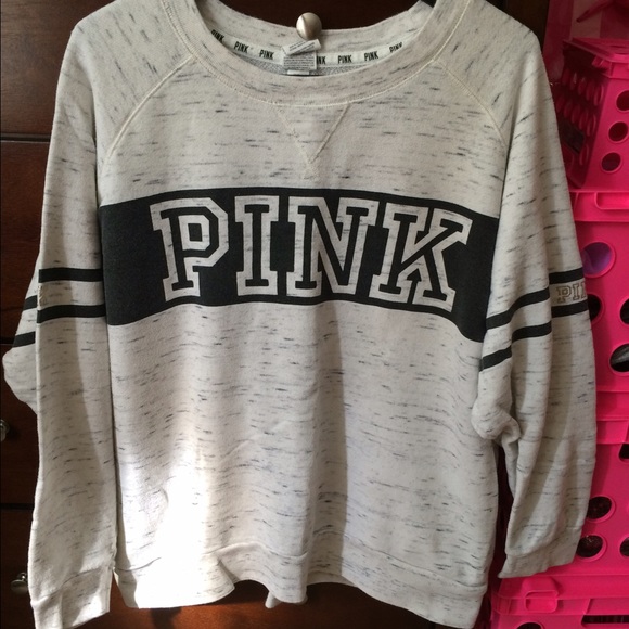 PINK Victoria's Secret Tops - Victoria Secret Pink Varsity Crew Sweatshirt L