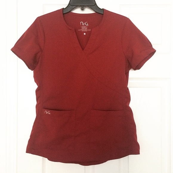 Burgundy scrub top