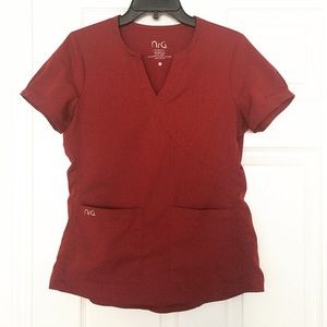 Burgundy scrub top