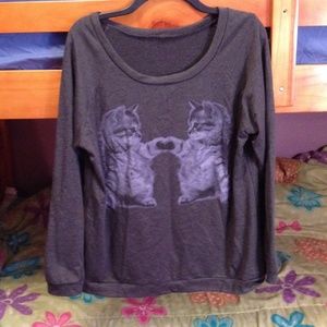 Cute Mirrored Cat Long Sleeve