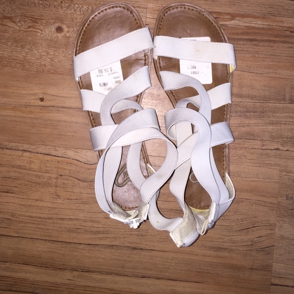 White gladiator sandals