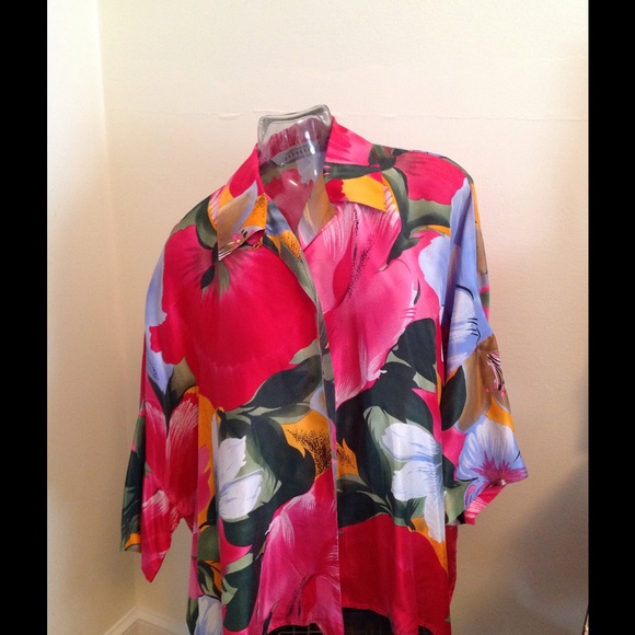 Vintage - Silk - Express Multi Color Blouse