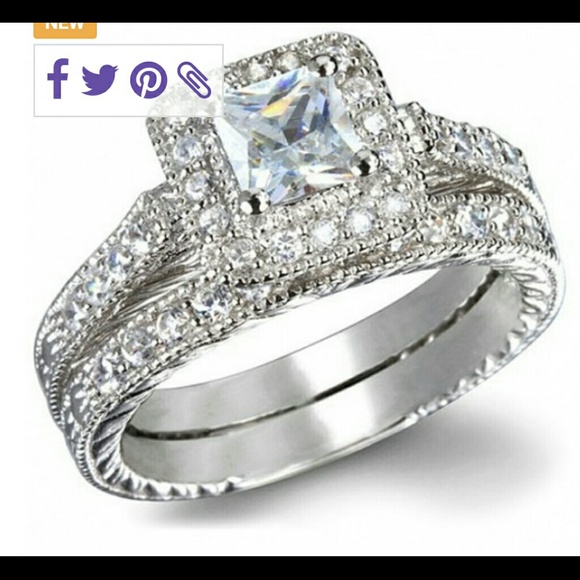 Princess cut wedding ring size 7  brand new