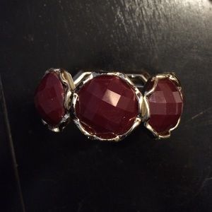 Stretchy maroon and gold bracelet