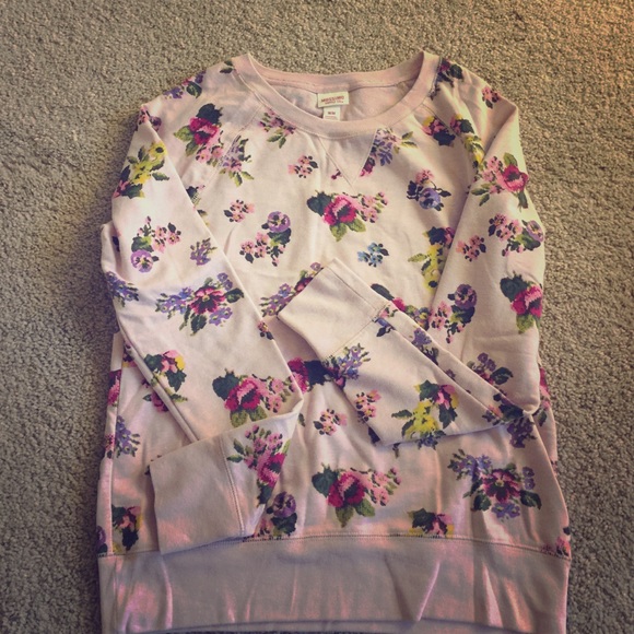 Pink floral sweater