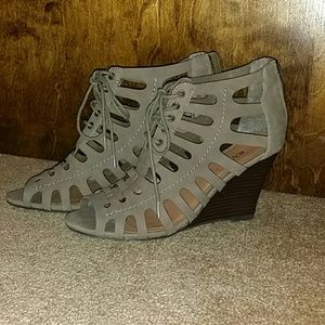 Worn once Taupe Cut Out Wedges