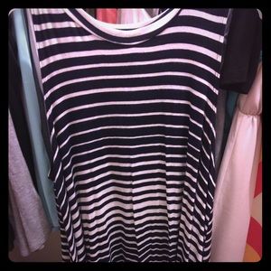 Blue and white shirt dress