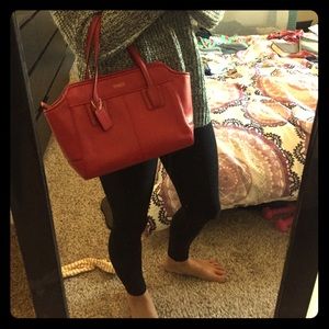 Red coach handbag