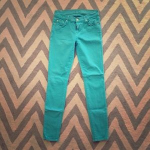 7 for all mankind, turquoise "The Skinny" Jeans