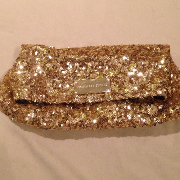 Victoria's Secret gold sequins clutch
