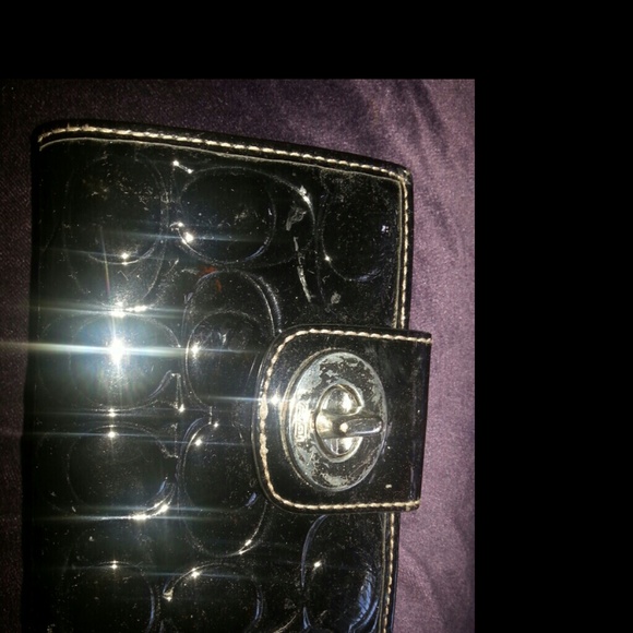 Coach Black Patent Leather Wallet