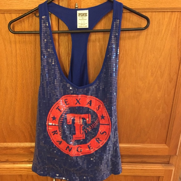 Pink Victoria's Secret Texas Rangers sequin tank