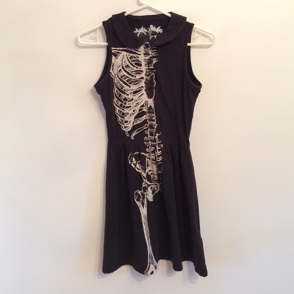 Half Skeleton Dress Black